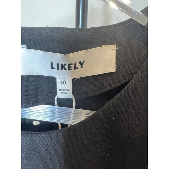 Likely Black Mini Dress Short Sleeve Cutout Bodycon Cocktail Party Career - Picture 4 of 9